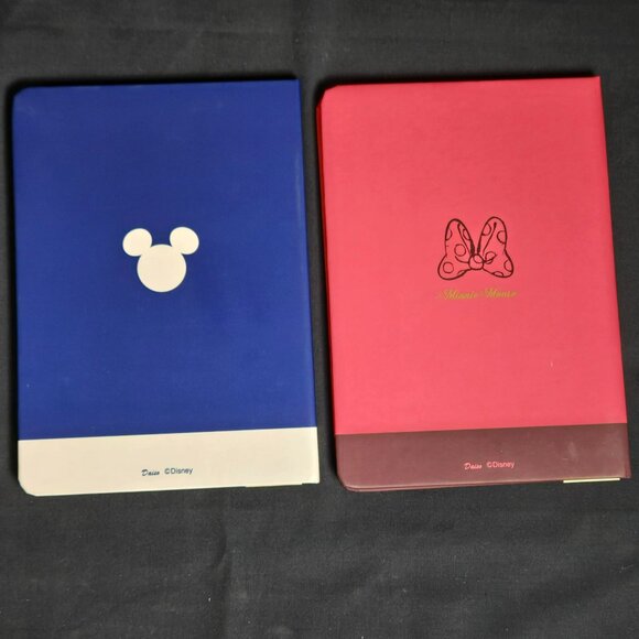 DAISO Japan Disney Mickey & Minnie Mouse Hard Cover Notebook B6 Red Blue 70pgs - Picture 2 of 7